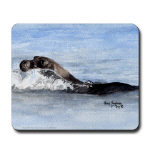 Baby Seal Watercolor Mousepad by NANCE